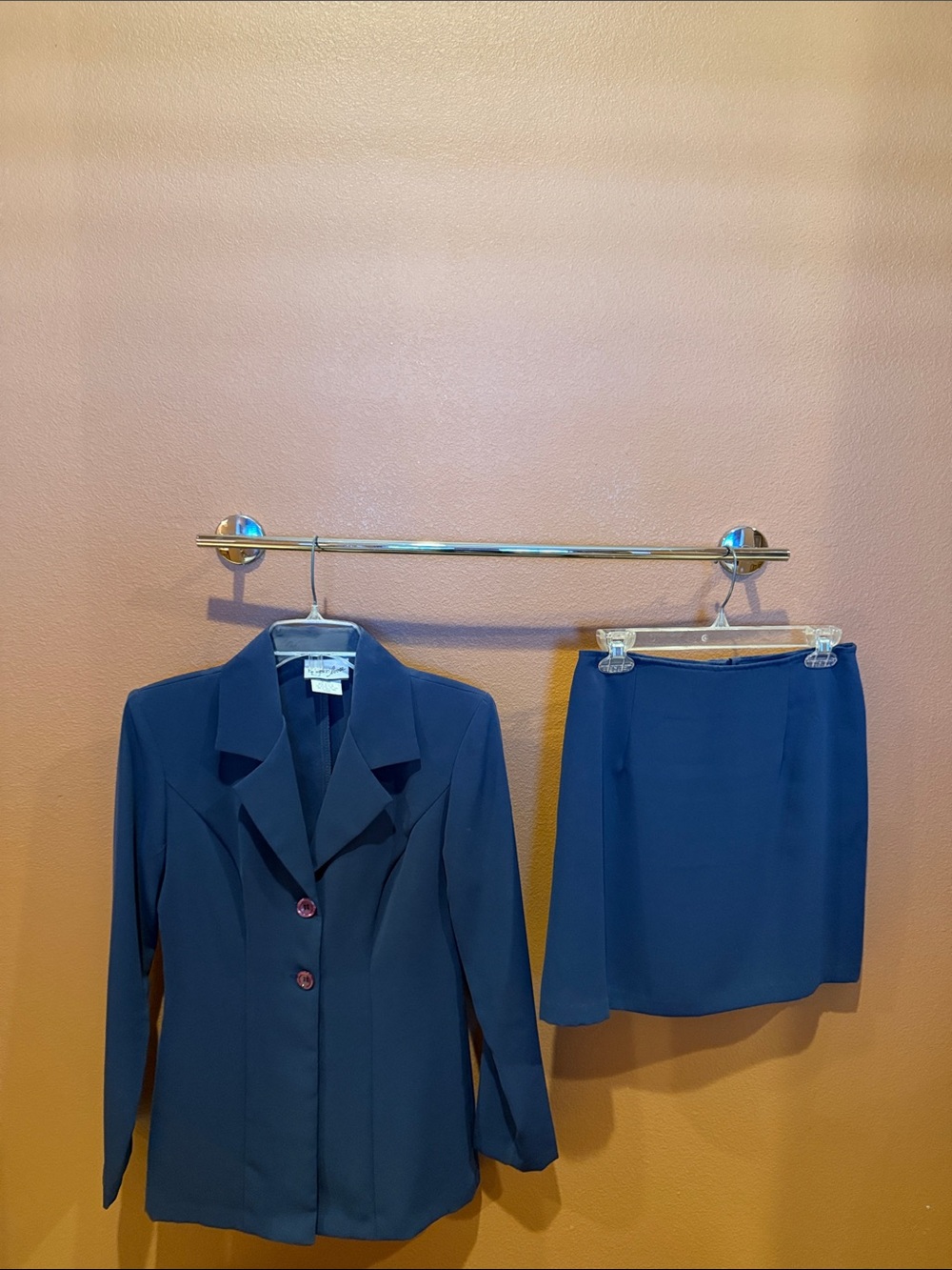 Classic Navy Women's Blazer and Skirt Set